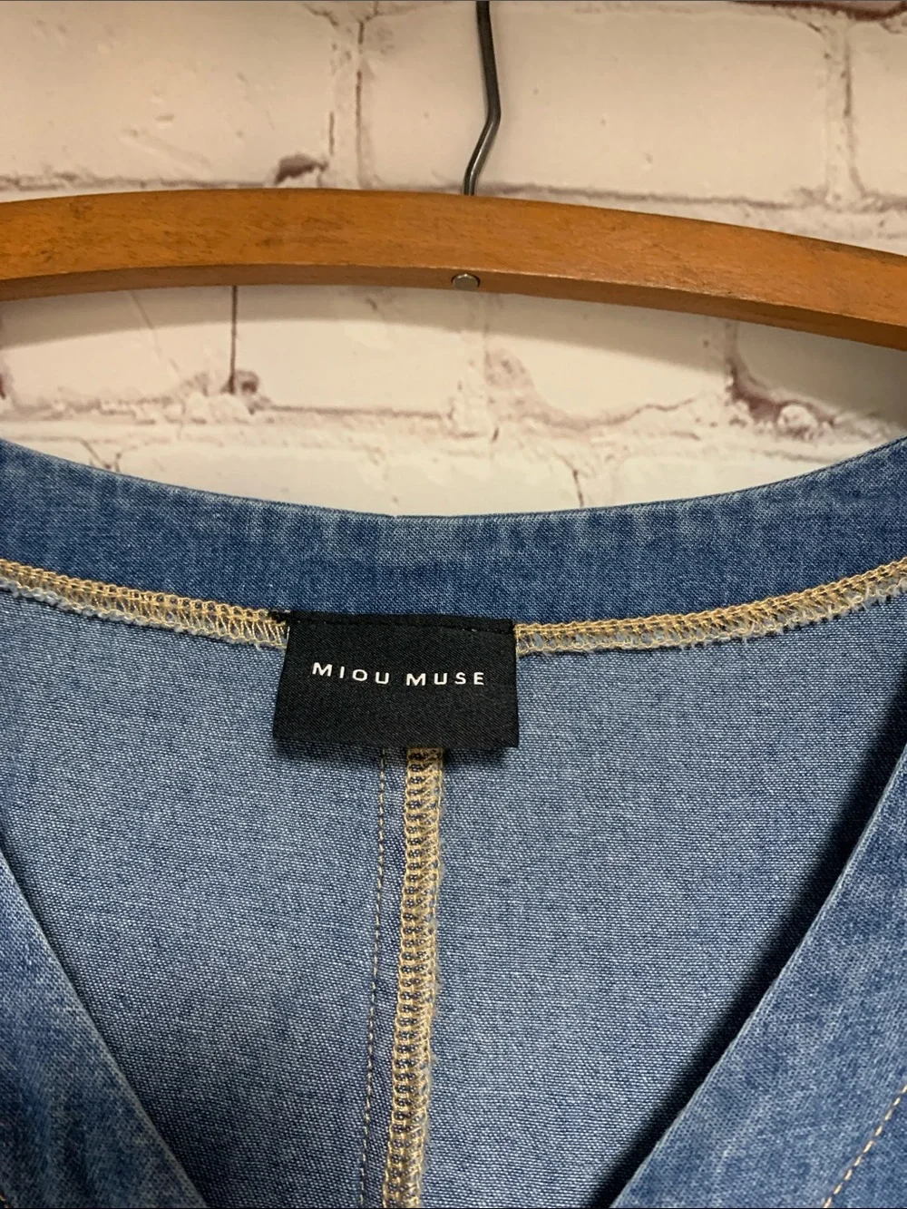 Miou Muse Jean Denim Jumpsuit Size L - Picture 2 of 7